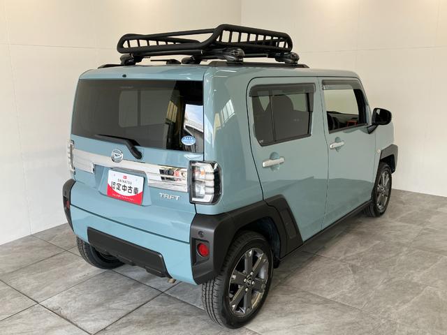 タフトＧターボ　４ＷＤ　９型ディスプレイオーディオ　パノラマカメラ衝突被害軽減ブレーキ　コーナーセンサー　９型ディスプレイオーディオ　フルセグ　Ｂｌｕｅｔｏｏｔｈ　ＵＳＢ　パノラマカメラ　前席シートヒーター　ＬＥＤ　レーダークルコン　ルーフキャリア（滋賀県）の中古車