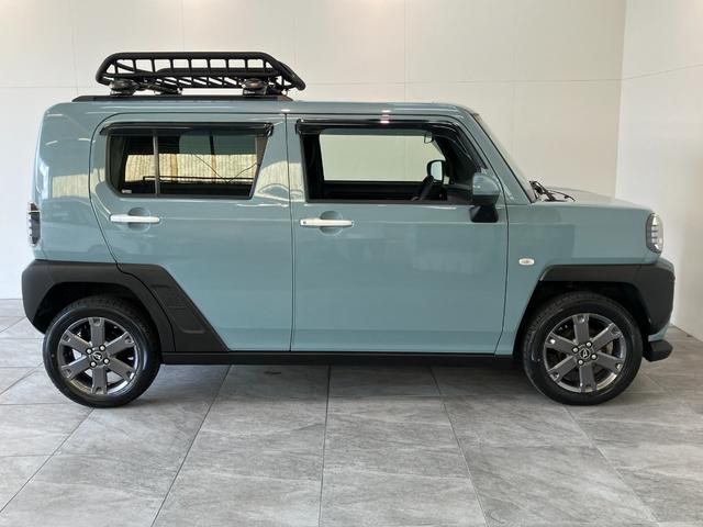 タフトＧターボ　４ＷＤ　９型ディスプレイオーディオ　パノラマカメラ衝突被害軽減ブレーキ　コーナーセンサー　９型ディスプレイオーディオ　フルセグ　Ｂｌｕｅｔｏｏｔｈ　ＵＳＢ　パノラマカメラ　前席シートヒーター　ＬＥＤ　レーダークルコン　ルーフキャリア（滋賀県）の中古車