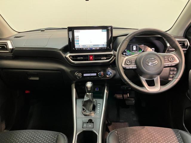 ロッキープレミアムＧ　ＨＥＶ　９型ナビ　パノラマカメラ　車検整備付衝突被害軽減ブレーキ　コーナーセンサー　９型フルセグナビ　Ｂｌｕｅｔｏｏｔｈ　ＤＶＤ　ＵＳＢ　パノラマカメラ　前後ドラレコ　ＥＴＣ　ＴＶコントロール　前席シートヒータ　ＬＥＤ　レーダークルコン（滋賀県）の中古車