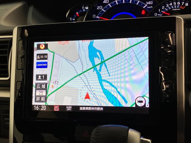 タントカスタムＲＳ　ＳＡIII　ターボ　８型フルセグナビ　Ｂカメラ衝突被害軽減ブレーキ　コーナーセンサー　ターボ　８インチフルセグナビ　Ｂｌｕｅｔｏｏｔｈ　ＤＶＤ再生　ＵＳＢ　バックカメラ　ドラレコ　ＥＴＣ　両側電動スライドドア　シートヒーター　ＬＥＤ　スマートキー（滋賀県）の中古車