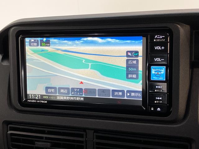 ハイゼットカーゴＤＸ　４ＷＤ　ＣＶＴ車　フルセグナビ　ドラレコ　キーレス衝突被害軽減ブレーキ　コーナーセンサー　フルセグナビ　ＤＶＤ再生　Ｂｌｕｅｔｏｏｔｈ　ドラレコ　ＥＴＣ　ＬＥＤ　オートライト　キーレスエントリー　前席パワーウインドウ　エコアイドル　パートタイム４ＷＤ（滋賀県）の中古車