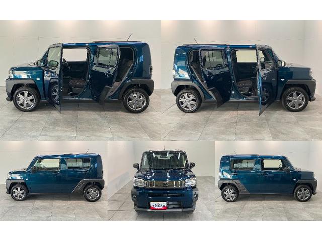 タフトＧダーククロムベンチャー　レーダークルコン　届出済未使用車衝突被害軽減ブレーキ　コーナーセンサー　バックカメラ（ナビ装着時用）　前席シートヒーター　電動パーキング　スカイフィールトップ　ＬＥＤ　オートライト　オートエアコン　スマートキー　エコアイドル（滋賀県）の中古車