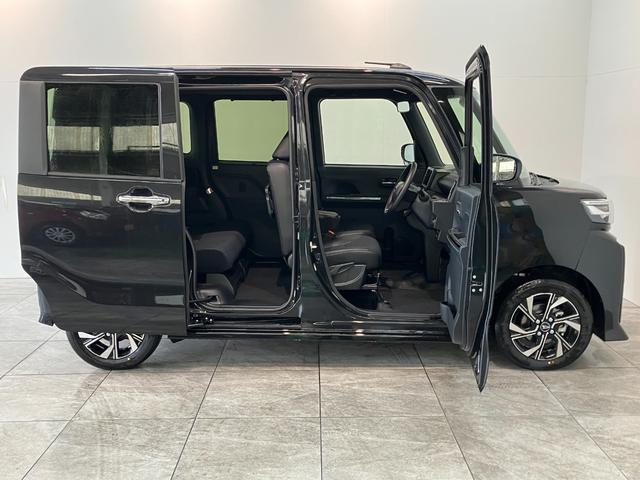 タントカスタムXリミテッド レーダクルコン 届出済未使用車衝突被害軽減ブレーキ コーナーセンサー パノラマカメラ(ナビ装着時用) 両側電動スライドドア 前席シートヒーター 電動パーキングブレーキ LED オートライト オートエアコン スマートキー クルコン(滋賀県)の中古車