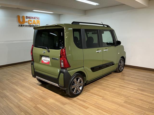 タントファンクロスターボ／走行距離５キロ／オーディオレス走行距離５キロ／ターボ車／オーディオレス／両側電動スライドドア／シートヒーター／電子パーキングブレーキ／バックカメラ／コーナーセンサー／１５インチアルミホイール（大阪府）の中古車