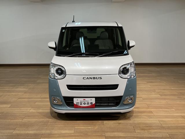 ムーヴキャンバスストライプスGターボ/届出済未使用車/新車保証継承/走行5K届出済未使用車/新車保証継承/ターボ車/クルーズコントロール/両側電動スライドドア/LEDヘッドライト&フォグランプ/衝突軽減ブレーキ/シートヒーター/バックカメラ/運転席シートリフター/キーフリー/(大阪府)の中古車