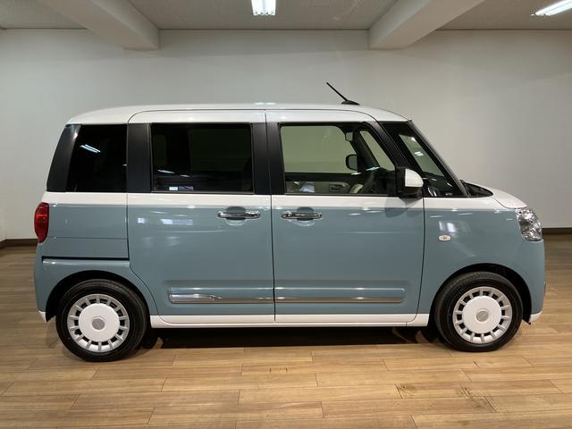 ムーヴキャンバスストライプスGターボ/届出済未使用車/新車保証継承/走行5K届出済未使用車/新車保証継承/ターボ車/クルーズコントロール/両側電動スライドドア/LEDヘッドライト&フォグランプ/衝突軽減ブレーキ/シートヒーター/バックカメラ/運転席シートリフター/キーフリー/(大阪府)の中古車