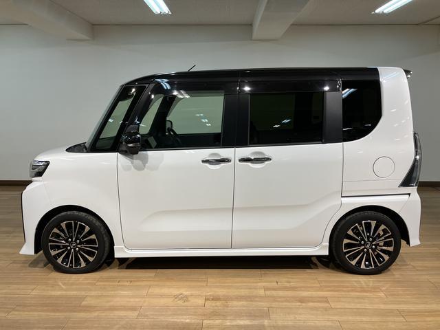 タントカスタムＲＳ　１０インチナビ・ドラレコ・ＥＴＣ・クルコン令和５年式・走行距離２．８万キロ・純正１０インチスタイリッシュナビ・ドラレコ・ＥＴＣ車載器・パノラマモニター・クルーズコントロール・運転席／助手席シートヒーター・両側電動スライドドア・電子パーキング（大阪府）の中古車