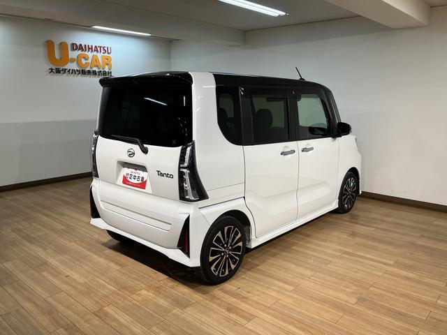 タントカスタムＲＳ　１０インチナビ・ドラレコ・ＥＴＣ・クルコン令和５年式・走行距離２．８万キロ・純正１０インチスタイリッシュナビ・ドラレコ・ＥＴＣ車載器・パノラマモニター・クルーズコントロール・運転席／助手席シートヒーター・両側電動スライドドア・電子パーキング（大阪府）の中古車