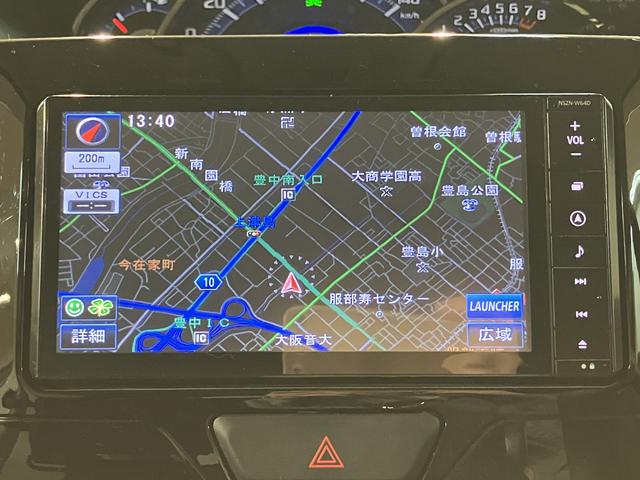 タントカスタムＸ・純正ナビ・バックモニター・片側スライドドア純正７インチナビ／バックモニター／走行２．８万ｋｍ／Ｂｌｕｅｔｏｏｔｈ／ＵＳＢ接続／純正１４インチアルミホイール／プッシュスタート／電動格納ドアミラー／左側パワースライドドア／マット／バイザー（大阪府）の中古車