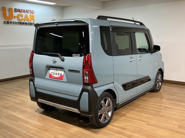 タントファンクロスターボ／令和５年式／走行１９０００キロ９インチディスプレイオーディオ／バックカメラ／前後ドラレコ／ＥＴＣ／電子パーキング／ブレーキホールド／本革巻ステアリング／ＬＥＤヘッドランプ／オートライト／オートエアコン／運転席・助手席シートヒーター（大阪府）の中古車
