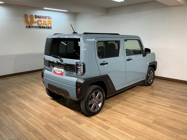 タフトGターボ ダーククロムベンチャー 25年モデル純正ナビターボ車/令和8年式/走行21キロ/新車保証継承/純正ナビ(25年モデル)/電動パーキングブレーキ/ホールド機能/15インチアルミホイール/ダークメッキ/バックカメラ/LEDヘッドライト(大阪府)の中古車