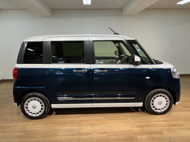 ムーヴキャンバスストライプスG 元試乗車/純正ナビ/バックカメラ令和7年式/走行0.1万キロ/元試乗車/両側パワースライドドア/キーフリー/LEDヘッドライト/純正ナビ/Bluetooth/フルセグ/CD/DVD/バックカメラ/フォグランプ/(大阪府)の中古車