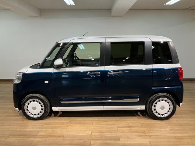 ムーヴキャンバスストライプスG 元試乗車/純正ナビ/バックカメラ令和7年式/走行0.1万キロ/元試乗車/両側パワースライドドア/キーフリー/LEDヘッドライト/純正ナビ/Bluetooth/フルセグ/CD/DVD/バックカメラ/フォグランプ/(大阪府)の中古車