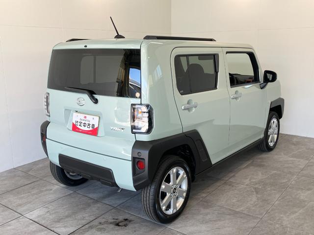 タフトＧ　レーダークルコン　シートヒーター　届出済未使用車衝突被害軽減ブレーキ　コーナーセンサー　バックカメラ（ナビ装着時用）　前席シートヒーター　電動パーキング　レーダークルーズコントロール　ＬＥＤ　オートライト　オートエアコン　スマートキー　エコアイドル（滋賀県）の中古車
