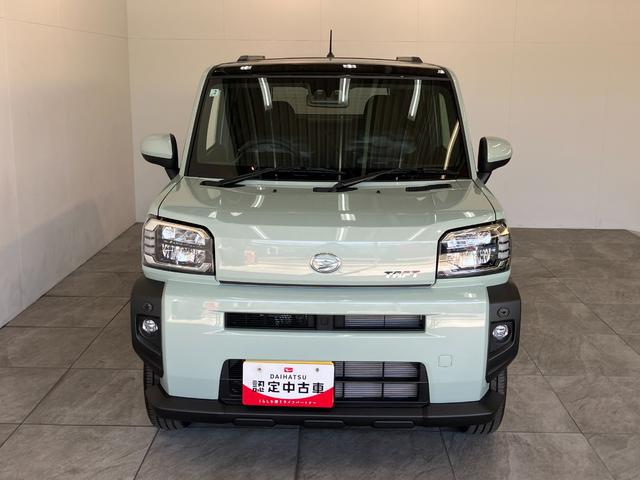 タフトＧ　レーダークルコン　シートヒーター　届出済未使用車衝突被害軽減ブレーキ　コーナーセンサー　バックカメラ（ナビ装着時用）　前席シートヒーター　電動パーキング　レーダークルーズコントロール　ＬＥＤ　オートライト　オートエアコン　スマートキー　エコアイドル（滋賀県）の中古車