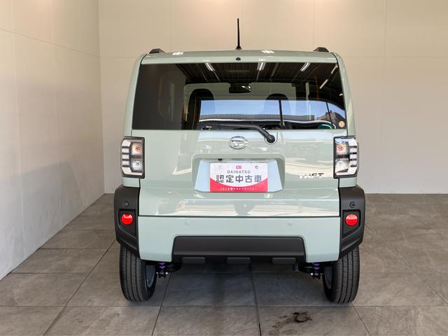 タフトＧ　レーダークルコン　シートヒーター　届出済未使用車衝突被害軽減ブレーキ　コーナーセンサー　バックカメラ（ナビ装着時用）　前席シートヒーター　電動パーキング　レーダークルーズコントロール　ＬＥＤ　オートライト　オートエアコン　スマートキー　エコアイドル（滋賀県）の中古車