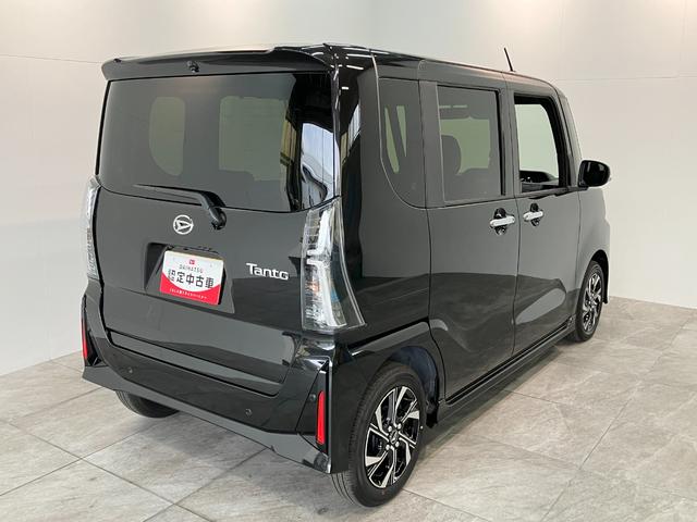 タントカスタムＸリミテッド　レーダークルコン　届出済未使用車衝突被害軽減ブレーキ　コーナーセンサー　バックカメラ（ナビ装着時用）　両側電動スライドドア　前席シートヒーター　電動パーキングブレーキ　ＬＥＤ　オートライト　オートエアコン　クルコン　エコアイドル（滋賀県）の中古車