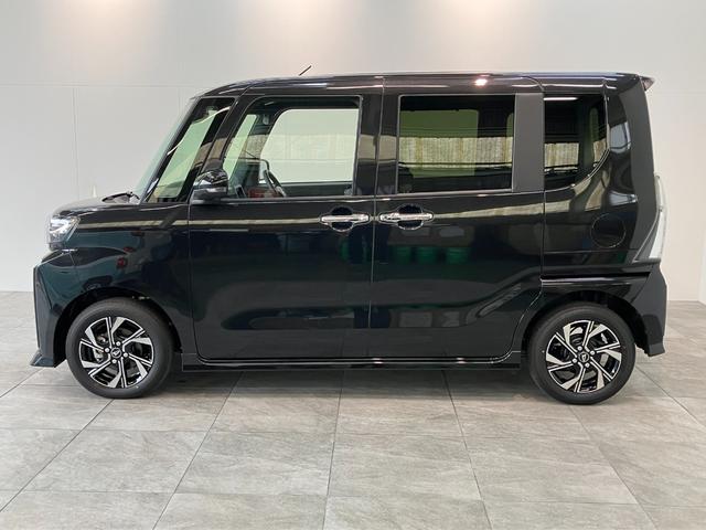 タントカスタムＸリミテッド　レーダークルコン　届出済未使用車衝突被害軽減ブレーキ　コーナーセンサー　バックカメラ（ナビ装着時用）　両側電動スライドドア　前席シートヒーター　電動パーキングブレーキ　ＬＥＤ　オートライト　オートエアコン　クルコン　エコアイドル（滋賀県）の中古車