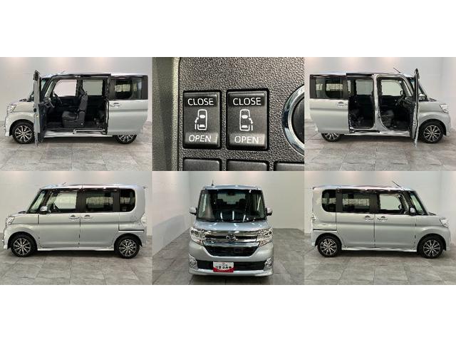 タントカスタムＸトップエディションＳＡ２　８型ナビ　バックカメラ衝突被害軽減ブレーキ　８型フルセグナビ　Ｂｌｕｅｔｏｏｔｈ　ＤＶＤ　ＵＳＢ　バックカメラ　両側電動スライドドア　ＬＥＤ　スマートキー　オートエアコン　オートライト　エコアイドル　タイヤ４本新品交換済み（滋賀県）の中古車