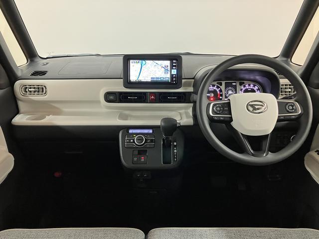 ムーヴキャンバス 中古車 ストライプスＧターボ　２５年式ナビ　フロントシートヒーターターボ車　純正メモリーナビ　バックカメラ　スマートアシスト　アダプティブクルーズコントロール　フロントシートヒーター　プッシュスタート　両側電動スライドドア　ＬＥＤヘッドライト