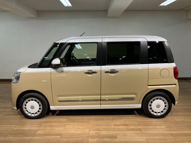ムーヴキャンバスストライプスＧ　元弊社試乗車　純正ナビ　バックカメラ届出済未使用車・純正ナビゲーション・バックカメラ・両側電動スライドドア・電動パーキングブレーキ・シートヒーター・エンジンプッシュスタート・コーナーセンサー・衝突回避支援ブレーキ・誤発進抑制機能（大阪府）の中古車