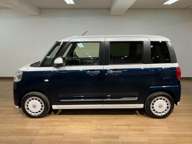 ムーヴキャンバスストライプスG 元弊社試乗車 純正ナビ バックカメラ元弊社試乗車・バックカメラ・両側電動スライドドア・電動パーキングブレーキ・シートヒーター・コーナーセンサー・LEDヘッドライト・エンジンプッシュスタート・衝突回避支援ブレーキ・誤発進抑制機能(大阪府)の中古車