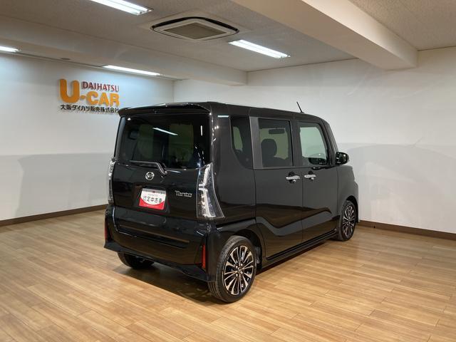 タントカスタムＲＳ　弊社元展示車　両側パワスラ　ＬＥＤヘッドライトスマートアシスト　エコアイドル　ターボ　バックカメラ　純正オーディオ専用ステアリングスイッチ　両側パワスラ　ＬＥＤヘッドライト　フォグランプ　アルミホイール　電動パーキングブレーキ　キーフリー（大阪府）の中古車