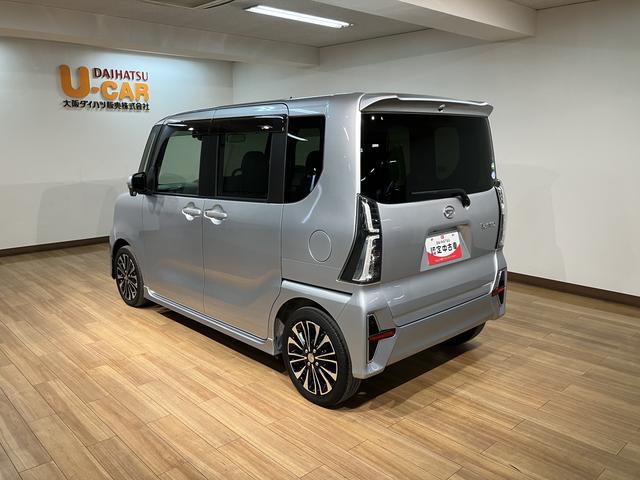 タントカスタムＲＳセレクション／サポカーＳワイド適合／ＡＣＣ装備１年間走行距離無制限　車検整備付　アダプティブクルーズコントロール　レーンキープコントロール　９インチフルセグナビ　パノラマカメラ　ナビ連動前後ドラレコ　両側電動スライドドア　ＥＴＣ　キーフリー（大阪府）の中古車