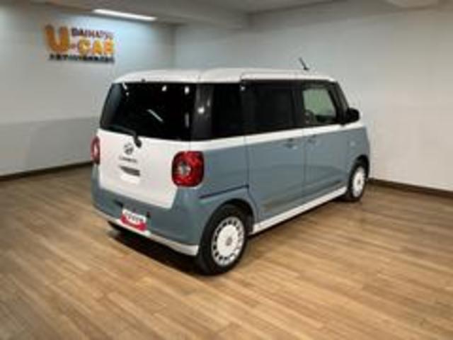 ムーヴキャンバスストライプスＧ／サポカーＳワイド適合／新車保証継承／電動ＰＢ新車保証継承　車検整備付　９インチスマホ連携ディスプレイオーディオ　バックカメラ　連動ドラレコ　キーフリー　両側パワースライドドア　前後コーナーセンサー　ＬＥＤヘッドライト　オートライト（大阪府）の中古車