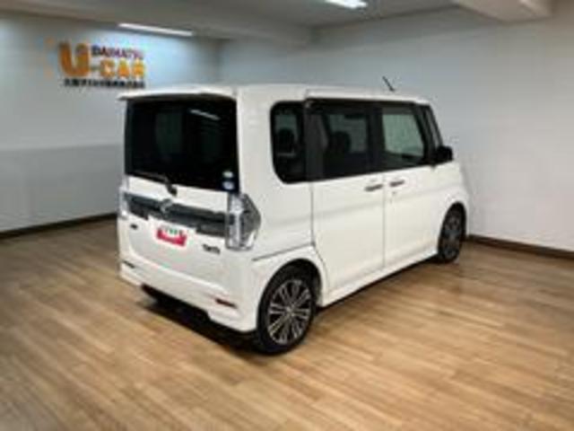 タントカスタムＲＳ／認定中古車／１年保証／ナビ／ＬＥＤヘッドライト１年間走行距離無制限保証　ワンセグナビ　ＵＳＢ　両側パワースライドドア　革巻ステアリング　キーフリー　アイドルストップ機能　オートライト　ＬＥＤヘッドライト　フロントフォグランプ　１５インチアルミ（大阪府）の中古車