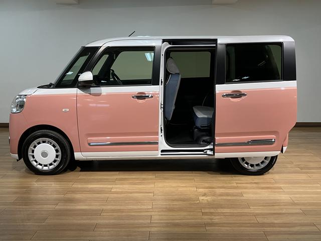 ムーヴキャンバスストライプスＧ／認定中古車／届出済未使用車／新車保証継承サポカーＳワイド適合　新車保証継承　オーディオレス車　バックカメラ　電動パーキングブレーキ　両側電動スライドドア　前後コーナーセンサー　キーフリー　ＬＥＤヘッドライト・フォグランプ（大阪府）の中古車