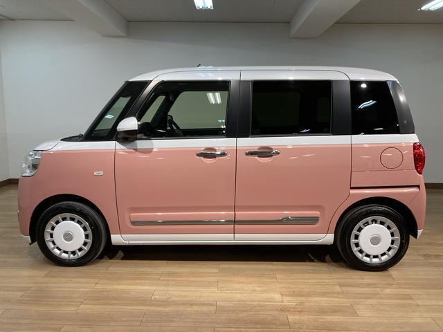 ムーヴキャンバスストライプスＧ　届出済未使用車／禁煙車／バックカメラ／オーディオレス／バックカメラ／前席シートヒーター／両側電動スライドドア／電動パーキング／ＬＥＤヘッドランプ／スマートアシスト（大阪府）の中古車