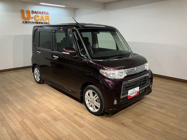 タントカスタムＲＳ／１年保証／１．３万キロ／ターボ／ナビ／ＥＴＣ／１年間距離無制限保証／１．３万キロ／ターボエンジン／ＥＴＣ／電動スライドドア／スマートキー／オートエアコン／ディスチャージヘッドランプ／アイドリングストップ／Ｂｌｕｅｔｏｏｔｈ／フルセグＴＶ／（大阪府）の中古車