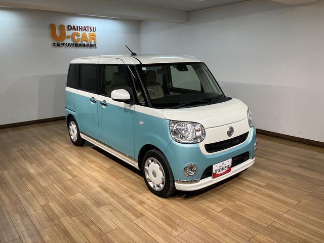 ムーヴキャンバスＸリミテッドメイクアップ　ＳＡIIＣＤ／ＤＶＤチューナー／パノラマカメラ／ＥＴＣ車載器／１年間距離無制限保証／衝突軽減ブレーキ／両側電動スライドドア／プッシュボタンスタート／キーフリーシステム／アイドリングストップ（大阪府）の中古車