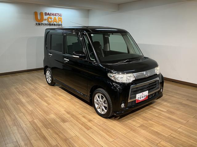 タントカスタムＸナビゲーション　ＥＴＣ車載器　ディスチャージヘッドライト　電動スライドドア　オートエアコン　キーフリーシステム　スペアタイヤ　１年間走行距離無制限保証（大阪府）の中古車