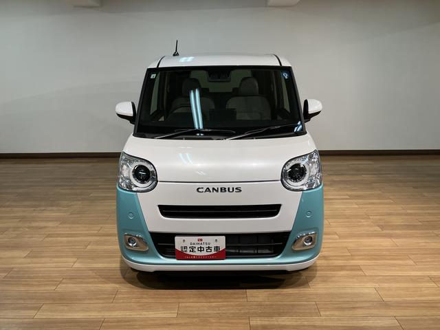 ムーヴキャンバス 中古車 ストライプスＧ令和８年式届出済未使用車　両側電動スライドドア　ＬＥＤヘッドライト　ＬＥＤフォグランプ　コーナーセンサー　スマートアシスト　スマートキー　プッシュスタート　シートヒーター