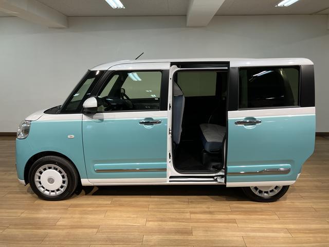 ムーヴキャンバスストライプスG オ−ディオレス仕様・電動スライドドア令和8年式届出済未使用車 オ−ディオレス仕様 両側電動スライドドア LEDヘッドライト LEDフォグランプ コーナーセンサー スマートアシスト スマートキー プッシュスタート シートヒーター(大阪府)の中古車