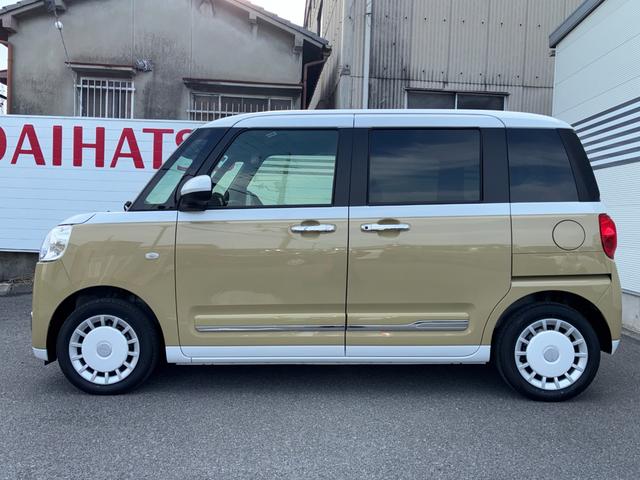 ムーヴキャンバスストライプスG6.2インチディスプレイオーディオ バックカメラ LEDヘッドランプ 電動パーキング 前席シートヒーター コーナーセンサー プッシュボタンスタート 両側パワースライドドア アイドリングストップ非装着車(奈良県)の中古車