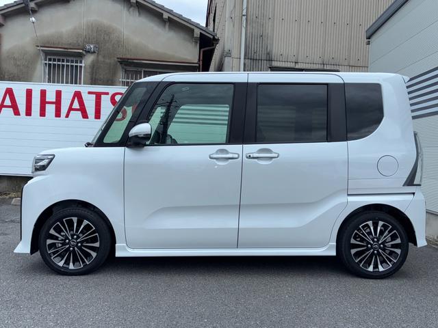 タントカスタムＲＳ９インチスマホ連携ディスプレイオーディオ　バックカメラ　ＬＥＤヘッドランプ　電動パーキング　アイドリングストップ　前席シートヒーター　コーナーセンサー　両側パワースライドドア　プッシュボタンスタート（奈良県）の中古車