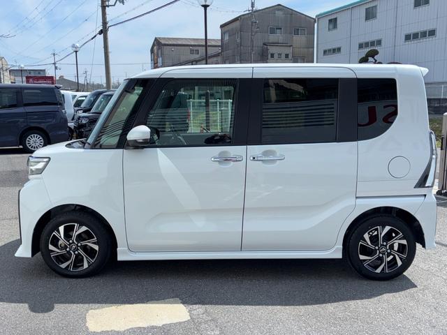 タントカスタムＸ９インチスマホ連携ディスプレイオーディオ　バックカメラ　ＬＥＤヘッドランプ　電動パーキング　前席シートヒーター　両側パワースライドドア　アイドリングストップ　アイドリングストップキーフリーシステム（奈良県）の中古車