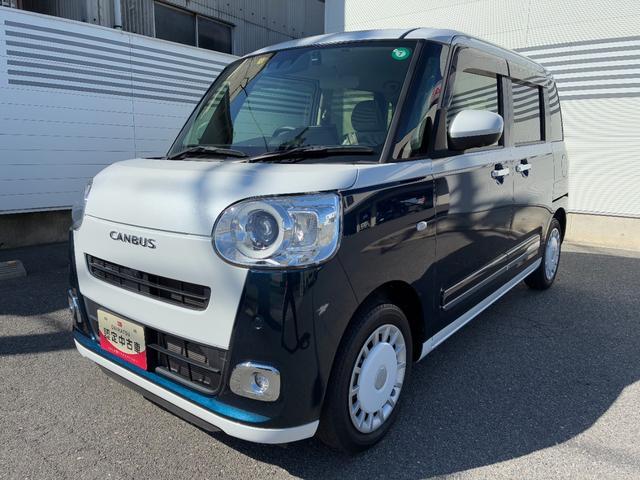 ムーヴキャンバスストライプスG純正ナビゲーション ドライブレコーダー パノラマカメラ LEDヘッドランプ 電動パーキング 前席シートヒーター 両側パワースライド オートエアコン プッシュボタンスタート コーナーセンサー(奈良県)の中古車