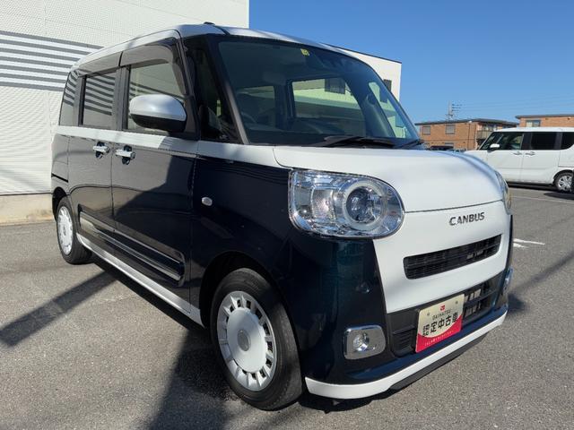 ムーヴキャンバスストライプスG純正ナビゲーション ドライブレコーダー パノラマカメラ LEDヘッドランプ 電動パーキング 前席シートヒーター 両側パワースライド オートエアコン プッシュボタンスタート コーナーセンサー(奈良県)の中古車