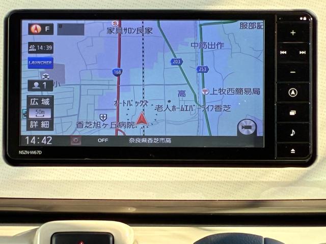 ムーヴキャンバスGメイクアップ SAIIナビゲーション ドライブレコーダー バックカメラ LEDヘッドランプ 両側パワースライドドア アイドリングストップ プッシュボタンスタート キーフリーシステム オートエアコン 電動格納式ミラー(奈良県)の中古車