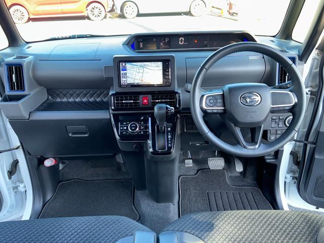 タントカスタムＲＳナビゲーション　バックカメラ　ＬＥＤヘッドランプ　アイドリングストップ　プッシュボタンスタート　両側パワースライドドア　コーナーセンサー　オートエアコン　キーフリーシステム　運転席ロングスライドシート（奈良県）の中古車