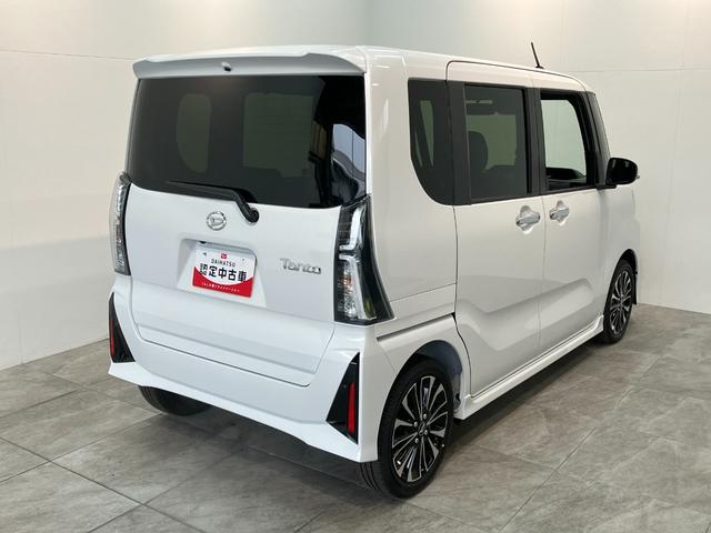 タントカスタムＲＳ　ターボ　届出済未使用車　両側電動スライドドア追突被害軽減ブレーキ　スマアシ　コーナーセンサー　ＬＥＤ　スマートキー　両側電動スライドドア　前席シートヒーター　オートエアコン　ナビ取付時用バックカメラ（滋賀県）の中古車