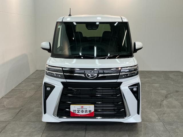 タントカスタムＲＳ　ターボ　届出済未使用車　両側電動スライドドア追突被害軽減ブレーキ　スマアシ　コーナーセンサー　ＬＥＤ　スマートキー　両側電動スライドドア　前席シートヒーター　オートエアコン　ナビ取付時用バックカメラ（滋賀県）の中古車