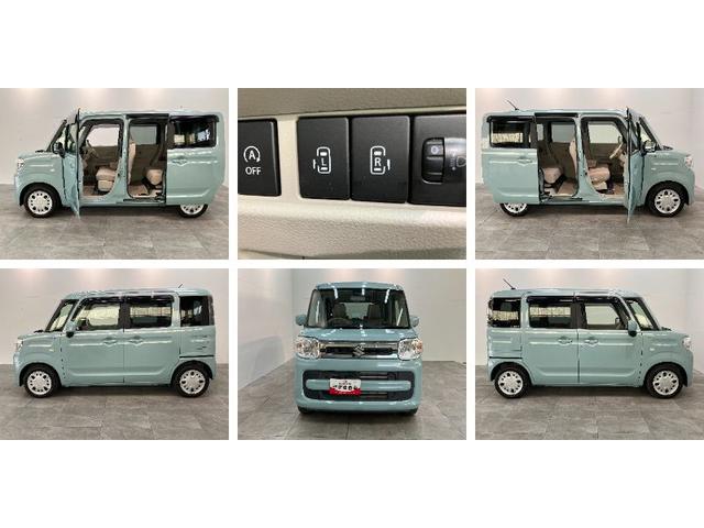 スペーシアハイブリッドＸ　フルセグナビ　パノラマカメラ　車検整備付追突被害軽減ブレーキ　コーナーセンサー　スマートキー　オートエアコン　両側電動スライドドア　運転席シートヒーター　フルセグナビ　ＤＶＤ　Ｂｌｕｅｔｏｏｔｈ　ドラレコ　パノラマカメラ（滋賀県）の中古車