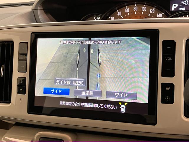 ムーヴキャンバスＧメイクアップＶＳ　ＳＡ３　８型ナビ　走行３千キロ追突被害軽減ブレーキ　スマアシ３　ＬＥＤ　スマートキー　両側電動スライドドア　スマートキー　運転席シートヒーター　８インチフルセグナビ　ＤＶＤ　Ｂｌｕｅｔｏｏｔｈ　ＵＳＢ　パノラマカメラ　前後ドラレコ（滋賀県）の中古車