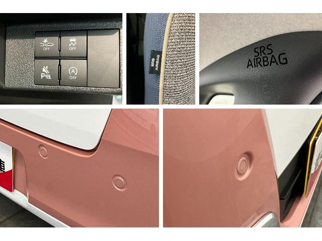ムーヴキャンバスストライプスＧ　届出済未使用車　両側電動スライドドア追突被害軽減ブレーキ　スマアシ　コーナーセンサー　ＬＥＤ　スマートキー　前席シートヒーター　両側電動スライドドア　ナビ取付時用バックカメラ（滋賀県）の中古車