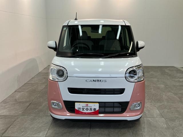 ムーヴキャンバスストライプスＧ　届出済未使用車　両側電動スライドドア追突被害軽減ブレーキ　スマアシ　コーナーセンサー　ＬＥＤ　スマートキー　前席シートヒーター　両側電動スライドドア　ナビ取付時用バックカメラ（滋賀県）の中古車